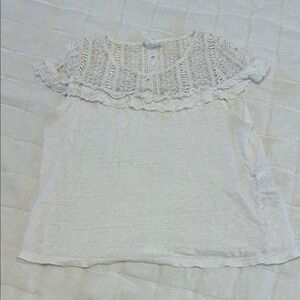 Sézane linen White Lace Women's Top